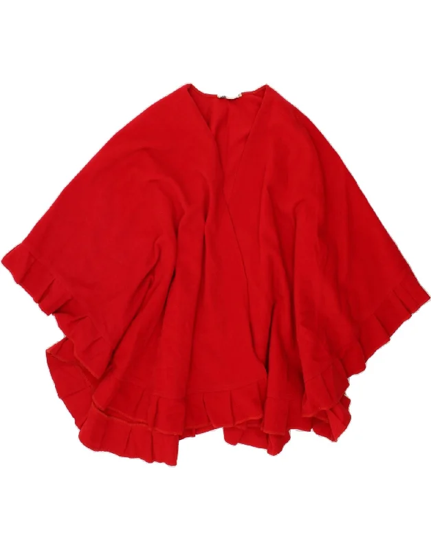 elegant women's coatsCABBIANI Womens Poncho Coat One Size Red Wool