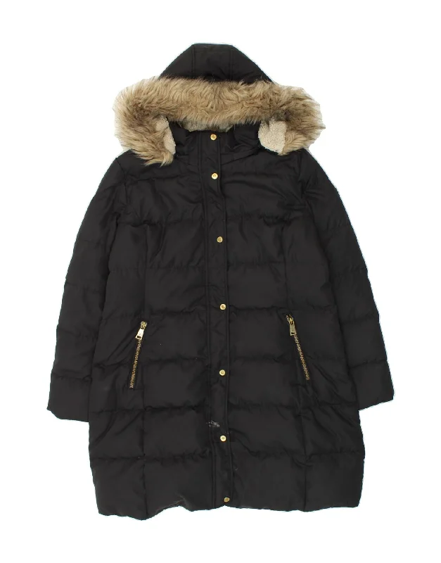 women's coats for maternity wearRALPH LAUREN Womens Hooded Padded Coat UK 18 XL Black Polyester