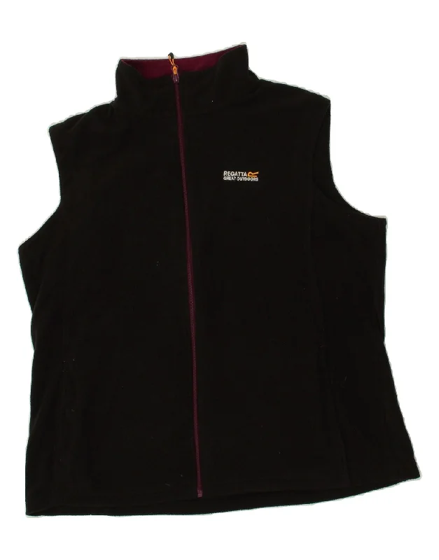 women's coats with lace detailingREGATTA Womens Fleece Gilet UK 20 2XL Black Polyester