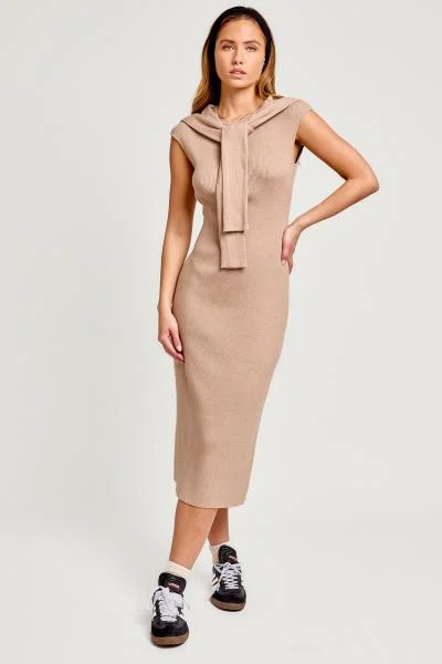 women's fashionable dressesSleeve Tie Detail Dress