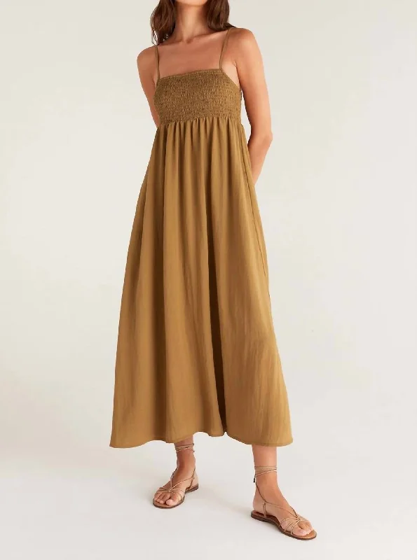 Asymmetric DressBeachside Midi Dress In Otter