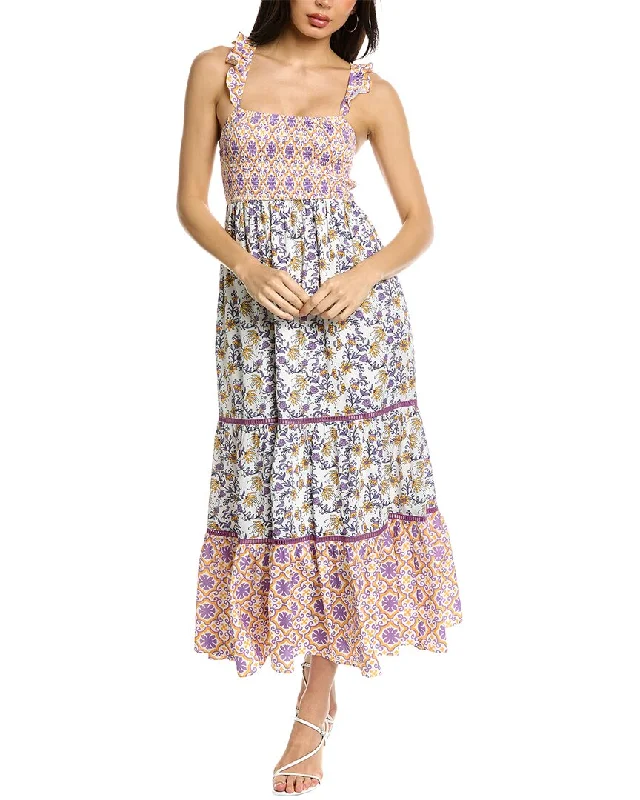 women's high-low dressesCelina Moon Smocked Midi Dress