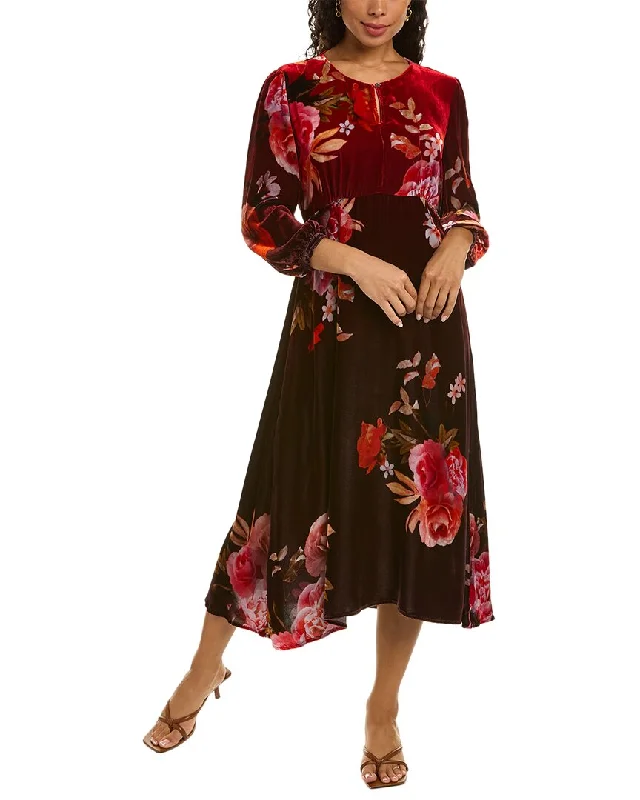 Chiffon DressJohnny Was Coralie Effortless Silk-Blend Midi Dress