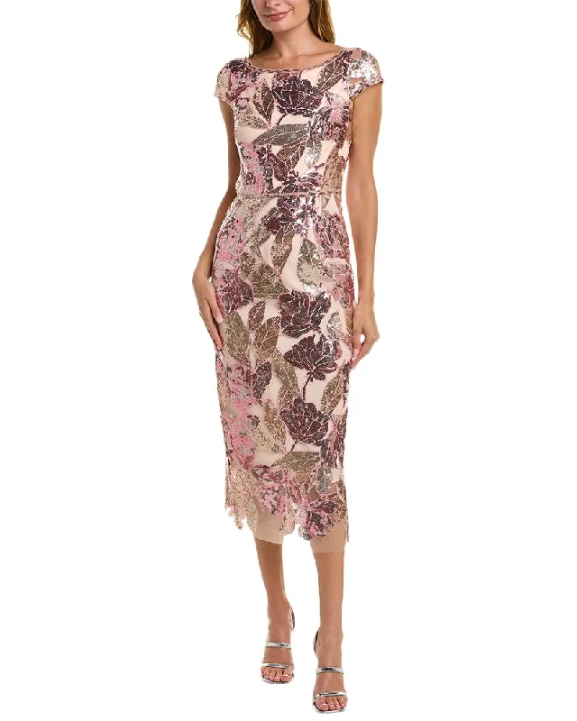 Empire DressMarchesa Notte Cap Sleeve Sequin Midi Dress