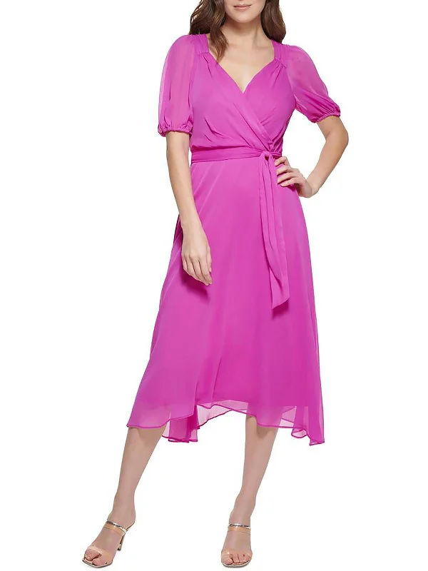 Bridesmaid DressWomens Gathered Calf Midi Dress