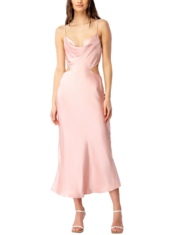 Evening DressWomens Satin Midi Slip Dress