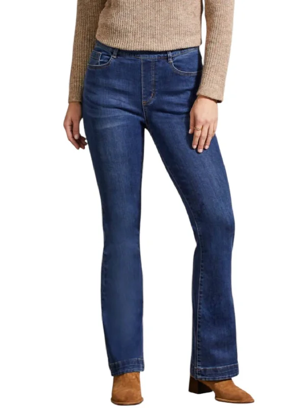 Audrey Pull On Flare Jeans In Blue