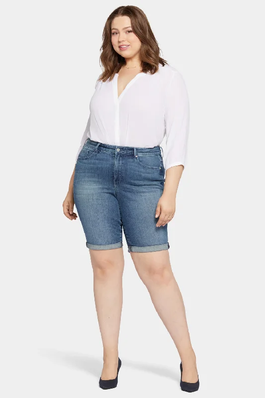 Briella 11 Inch Denim Shorts In Plus Size - Landslide