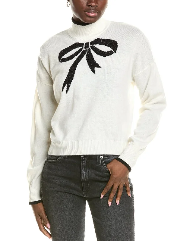 Affordable SweatersBrodie Cashmere Wool & Cashmere-Blend Lurex Bow Mock Neck Jumper