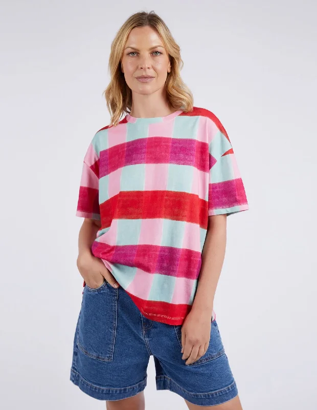 women's tops in solid colorsElm Monaco Check Tee