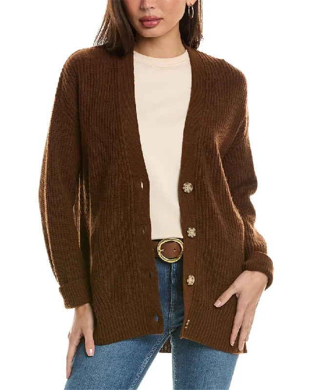 Soft Knitted SweatersHannah Rose womens  Oversized Shaker Wool & Cashmere-Blend Cardigan, s, Brown