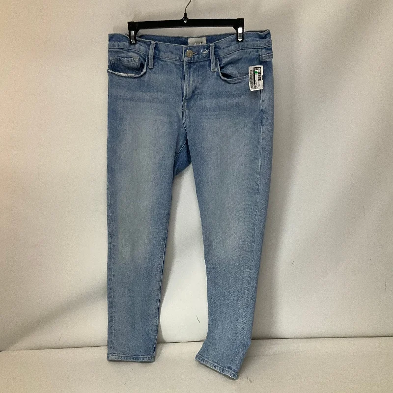 Jeans Skinny By Frame In Blue Denim, Size: 6