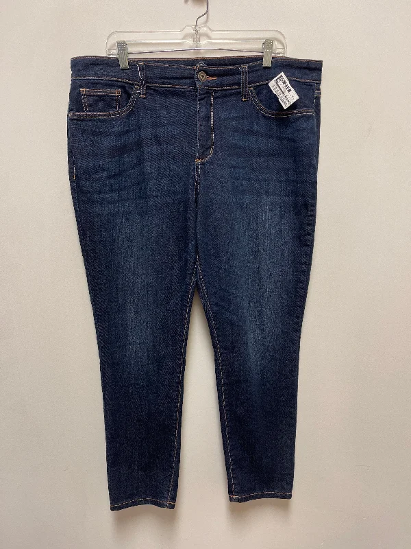 Jeans Skinny By St Johns Bay In Blue Denim, Size: 18