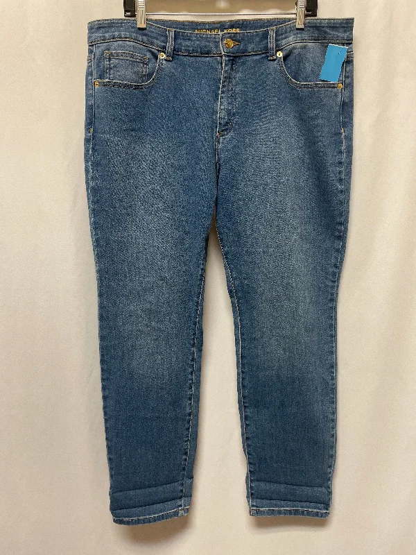 Jeans Straight By Michael By Michael Kors In Blue Denim, Size: 16