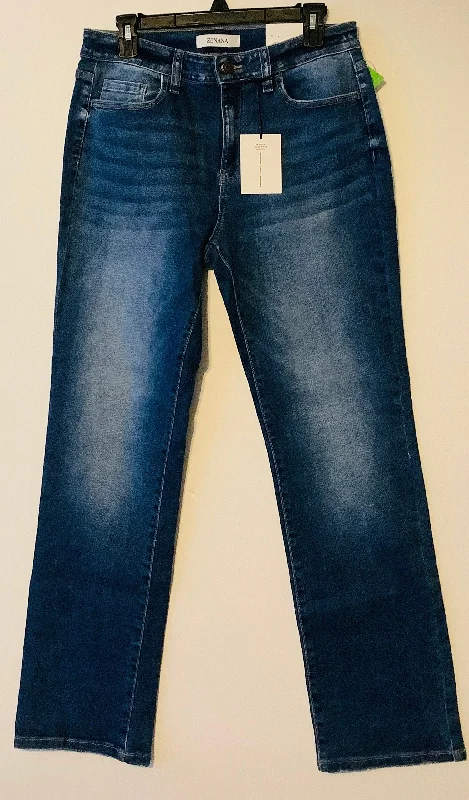 Jeans Straight By Zenana Outfitters In Blue Denim, Size: 8