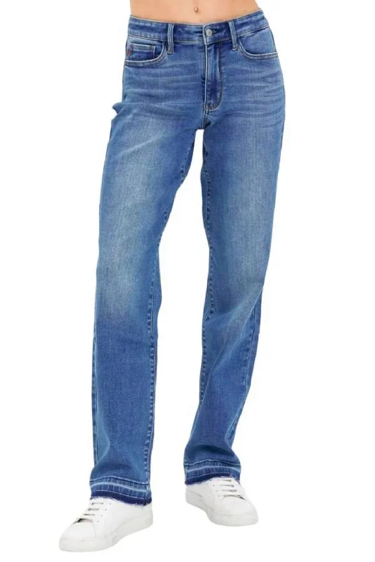 Midrise Boyfriend Fit Jeans In Blue