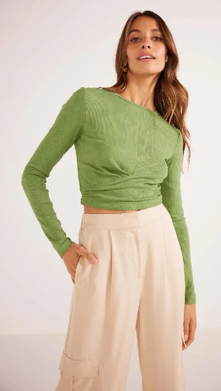 women's tops with cinched waistsMinkPink Avira Twist Top