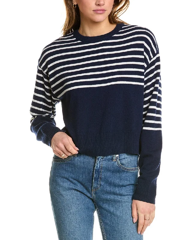 Crewneck SweatersMonrow Stripe Wool & Cashmere-Blend Sweater