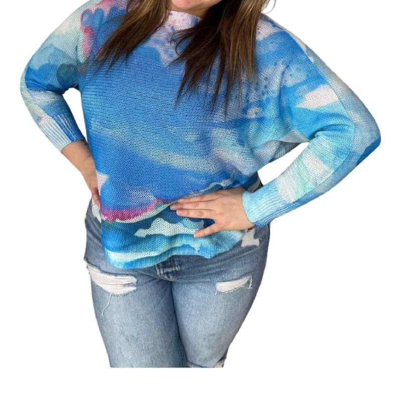 Soft SweatersShades Of The Tide Batwing Sweater In Bright Blue