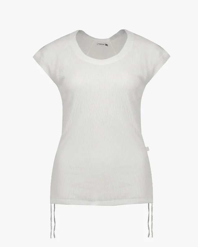 women's tops with lace-up frontsCap Sleeve T-Shirt