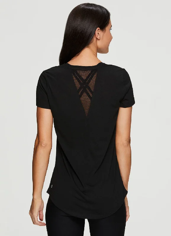 women's tops made from cottonStudio Don't Look Back Mesh Tee Shirt