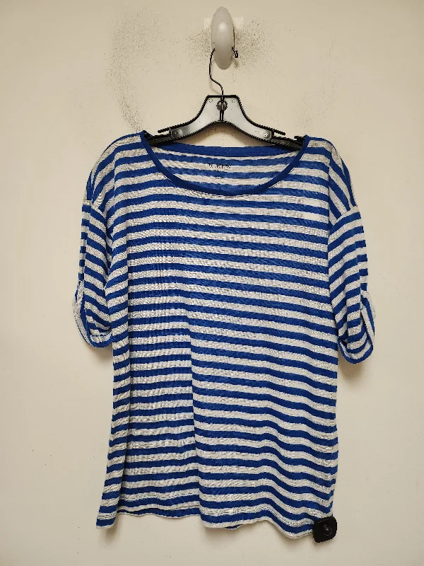 women's tops for those who want to wear versatile pieces that can be dressed up or downTop Short Sleeve Basic By J. Crew In Striped Pattern, Size: S