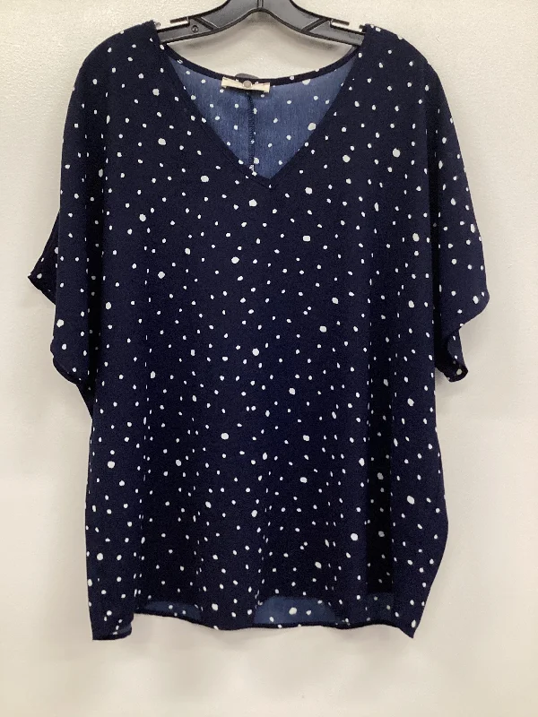 off-the-shoulder women's topsTop Short Sleeve By Entro In Navy, Size: Xl