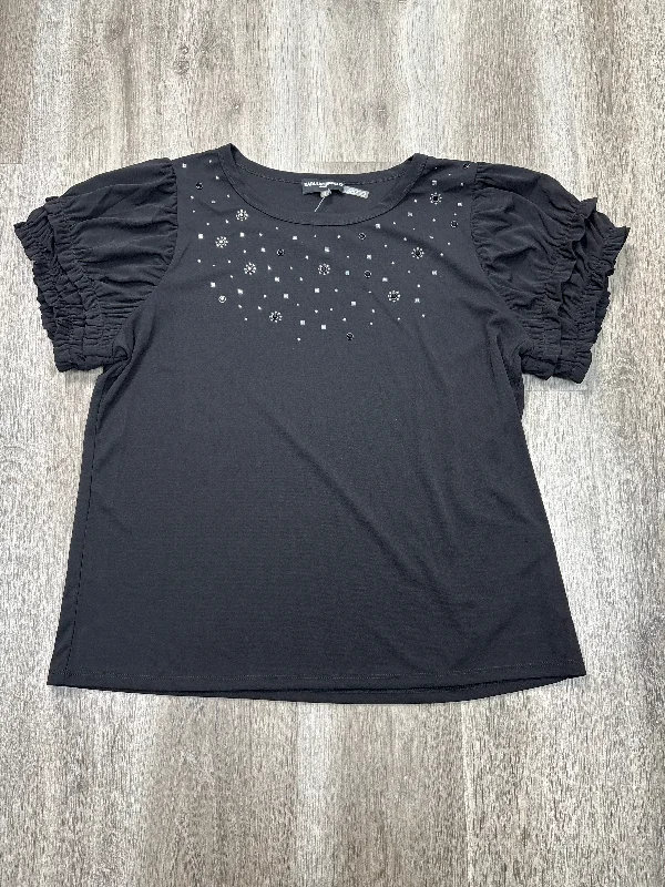 women's tops for everyday eleganceTop Short Sleeve By Karl Lagerfeld In Black, Size: Xl