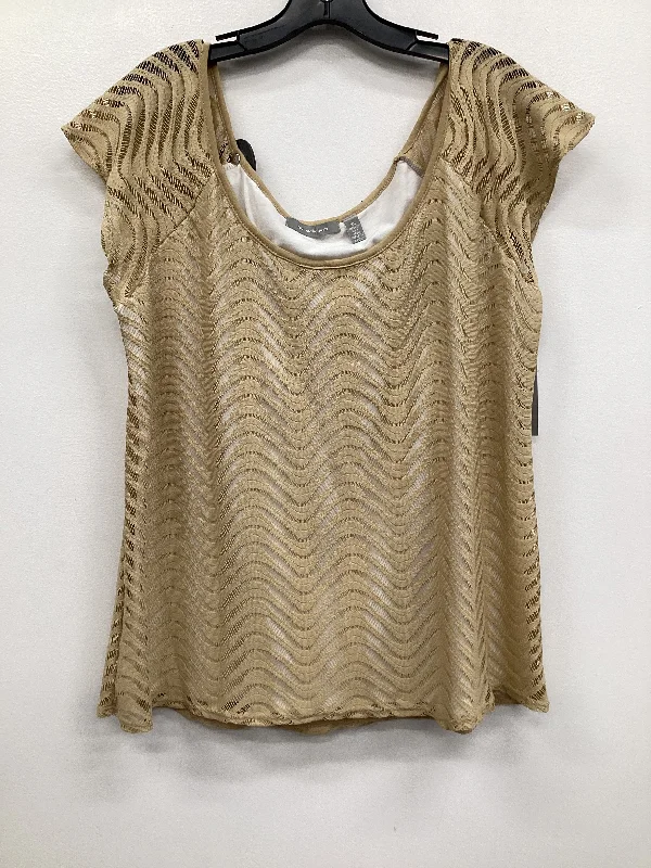 women's tops for those who love to experiment with fashionTop Short Sleeve By Ny Collection In Tan, Size: Xl