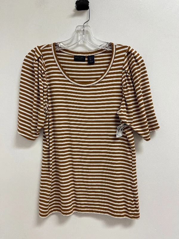 women's tops with spaghetti straps and deep V-necksTop Short Sleeve By Rachel Roy In Brown, Size: S