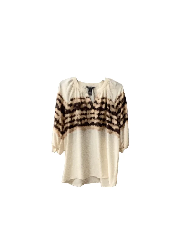 women's tops made from cottonTop Short Sleeve By Simply Vera In Beige, Size: M