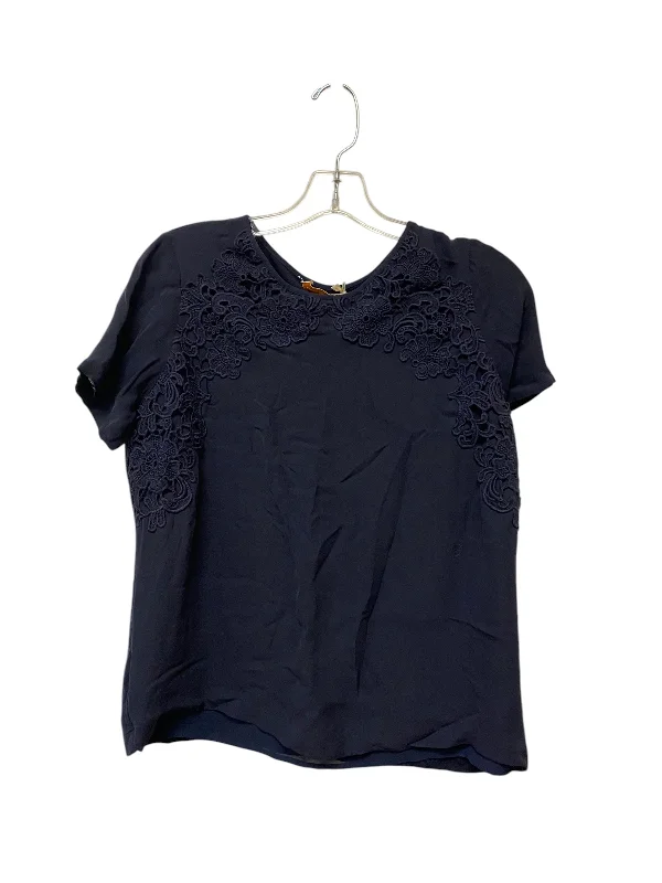 breathable women's tops for summerTop Short Sleeve By Tory Burch In Navy, Size: M