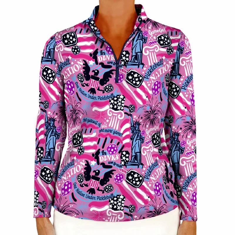 Luxurious Chunky SweatersWomen's Anna Maria Pullover Sweater In Pickleball Nation Orchid