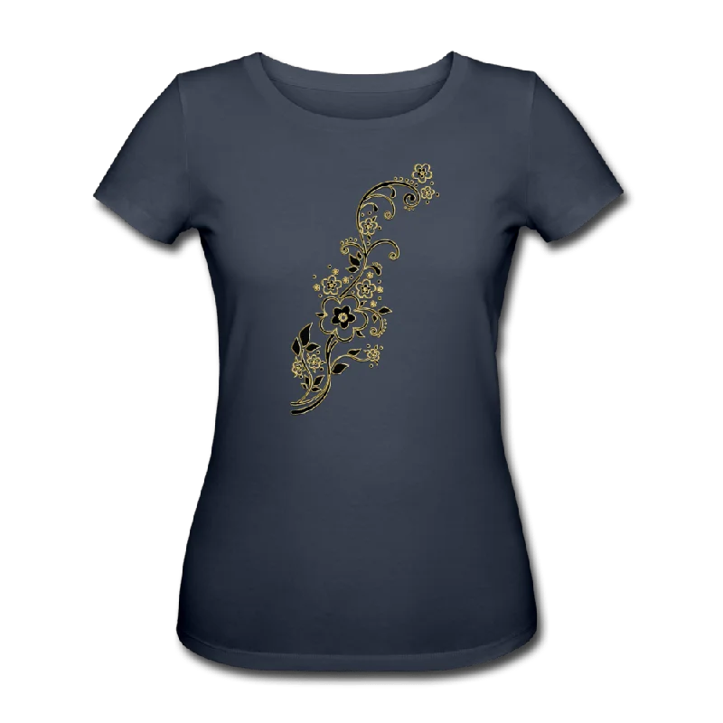 women's tops for those who love to experiment with fashionWOMEN'S BLACK & GOLD ORGANIC COTTON T-SHIRT