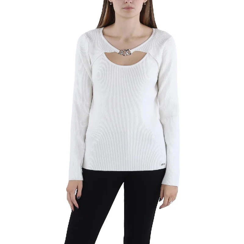 Funky SweatersWomens Chain Cut Out Pullover Sweater