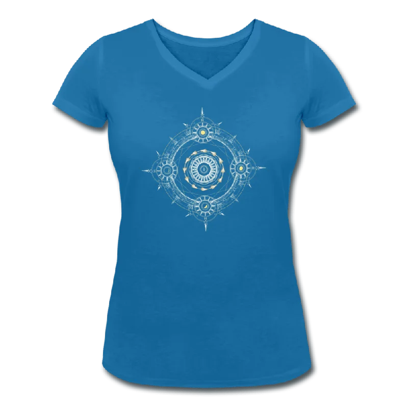 women's tops for those who want to add a touch of sophistication to their casual attireWOMENS MANDALA ORGANIC V-NECK T-SHIRT